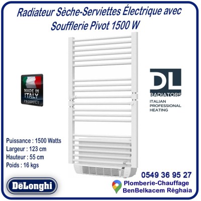 Radiateur Sèche-Serviettes Électrique Avec Soufflerie Pivot 1500 W Delonghi