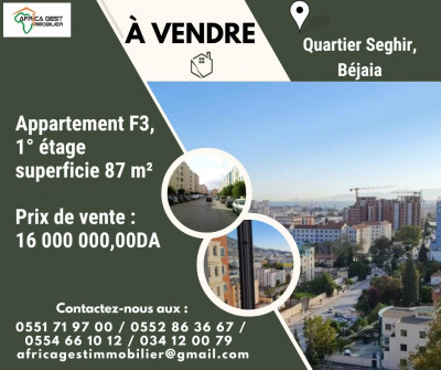 Vente Appartement F3 Béjaïa Bejaia