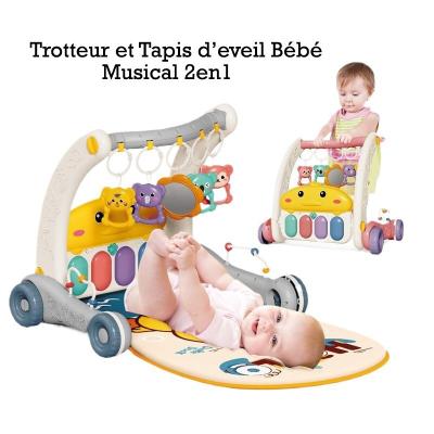 Trotteur et Tapis d'eveil Bébé Musical avec jouets