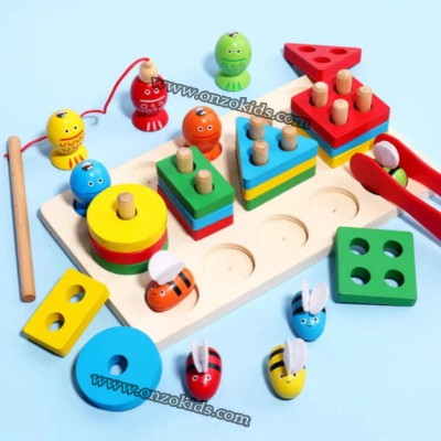 jeux éducatif Jeu de tri en bois Montessori Pegboard