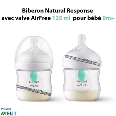 Biberon Natural Response avec valve AirFree 125 ml pour bébé 0m+ - AVENT PHILIPS
