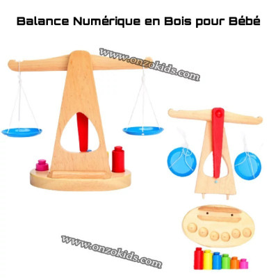 jeux éducatif Balance Numérique en Bois pour Bébé