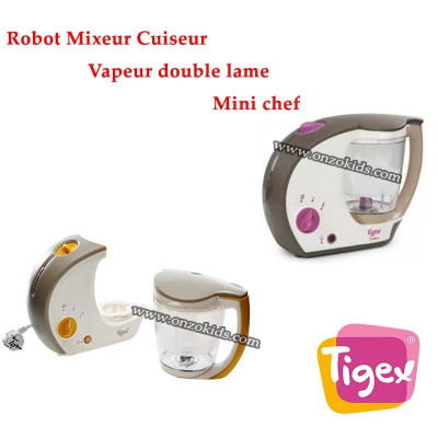 Robot mixeur cuiseur vapeur double lame Mini chef | Tigex