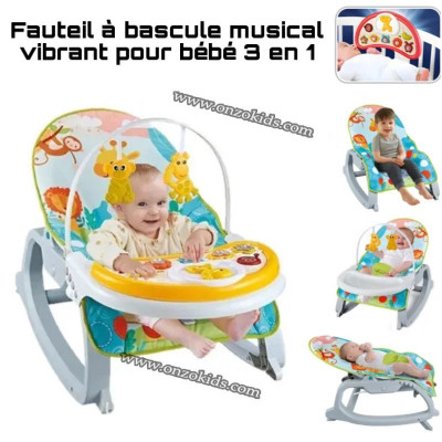 Transat musical vibrant pour bébé avec table CARDANO