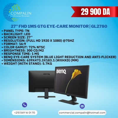 BenQ 27" FHD 1ms GtG Eye-Care Monitor | GL2780