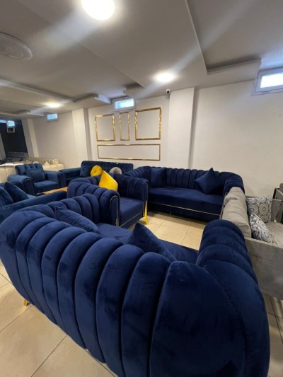 Salon bleu royal haut de gamme (disponible + sur commande