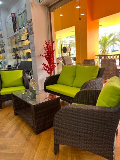 Salon de Jardin en Rotin Naturel (4 places)