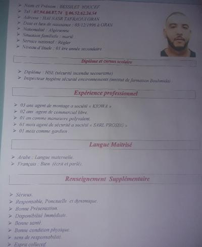 securite-agent-tafraoui-oran-algerie