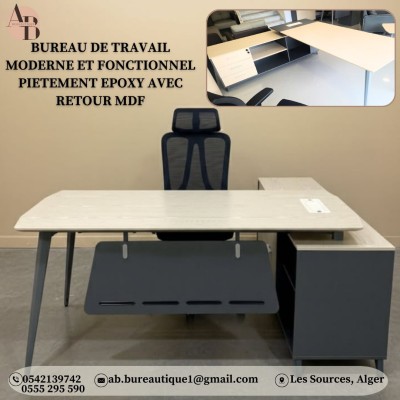 Bureau de travail moderne et fonctionnel Retour et des rangements intégré latéral Importation