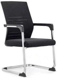 Chaise Visiteur en filet respirant noir, Élégante et Moderne