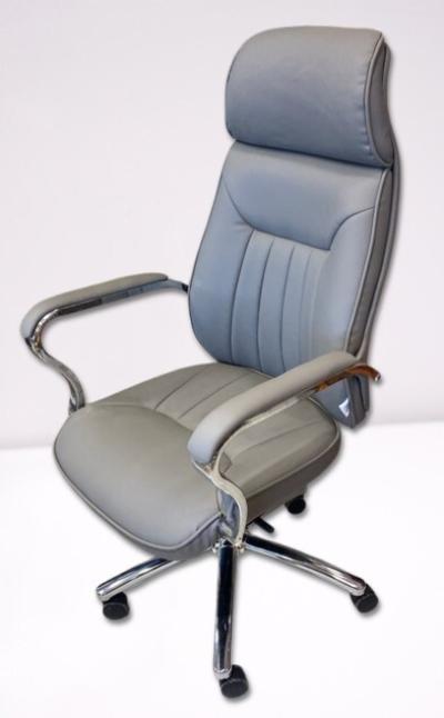 fauteuil de direction en simili cuir gris 