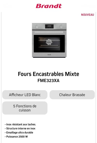 أفران-four-encastrable-brandt-gaz-electrique-inox-الجزائر-وسط