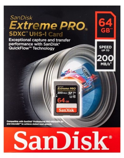 SanDisk Extreme PRO SDXC UHS-I Card- 64gb -200 MB/S