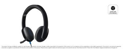 Logitech H540 Casque Filaire, Ecouteurs Stéréo Anti-Parasites, USB- Noir 