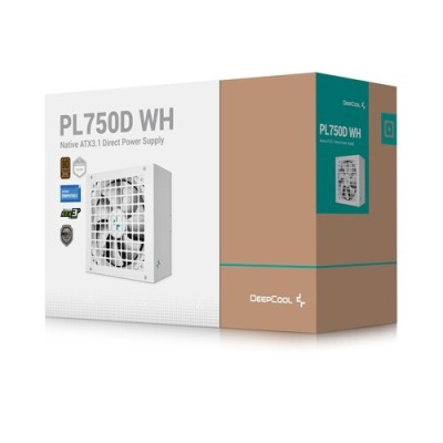 DEEPCOOL PL750D WHITE - Alimentation 750W ATX 80+ Bronze, Full White, Câblage Fixe