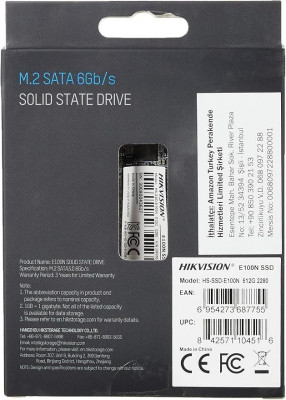 Disque dur SSD HIKVISION 2.5 E100N/512 Go M2
