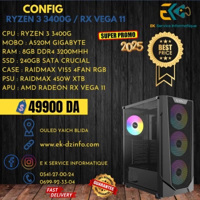CONFIG RYZEN 3 3400G / RX VEGA 11