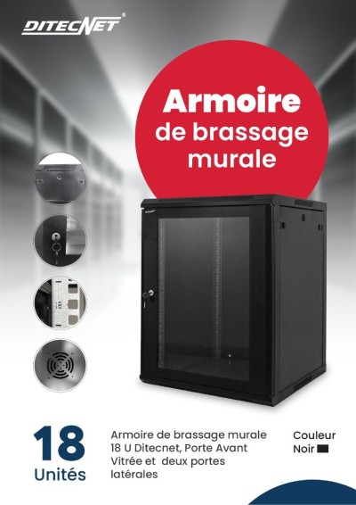 Armoire de brassage Murale 18 U Ditecnet 