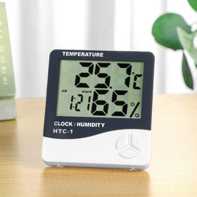 جهاز قياس درجة الحرارة والرطوبة مع منبه 