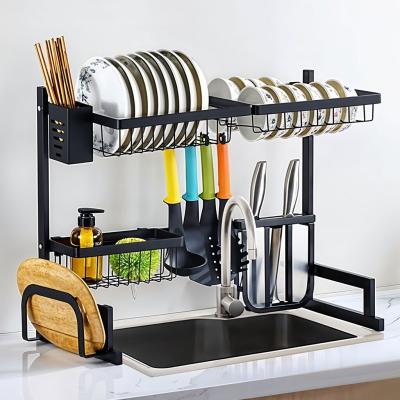 Égouttoir de Cuisine en Acier Inoxydable avec Crochets Latéraux