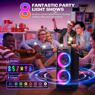 Haut parleur Portable sans-fil Bluetooth TF AUX Radio FM USB 8 pouces BK-801 Rechargeable