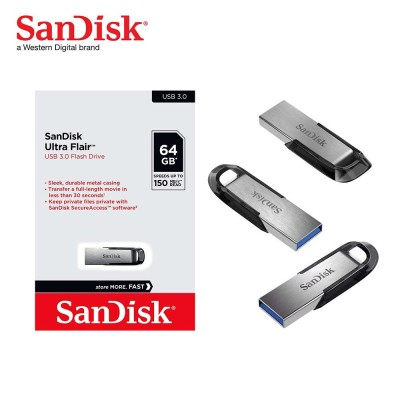 Flash disque Clé USB SanDisk Ultra flair USB 3.0 64GB 150Mb/s