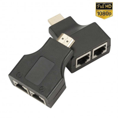 Répéteur Extension HDMI Extender 1080P 3D double RJ45 CAT5E CAT6 LAN Ethernet 30m