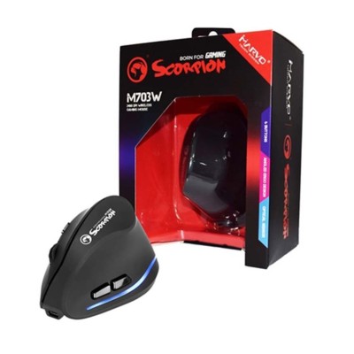 Souris vertical Ergonomique Gaming sans-fil rechargeable 2400dpi 6 Boutons MARVO Scorpion M703W