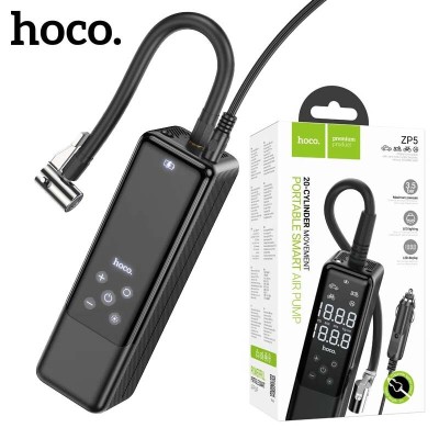 HOCO ZP5 Pompe à Air Portable 12V Compresseur avec Écran LED pour Voiture, Moto, Vélo et Ballons
