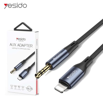Câble Adaptateur Audio Lightning Ipohone vers Jack AUX 3.5mm YESIDO YAU35 1m