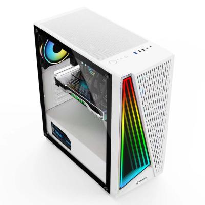 GearMaster GM-28 Boitier PC Gaming ATX/Micro-ATX avec vitre latérale en verre trempé