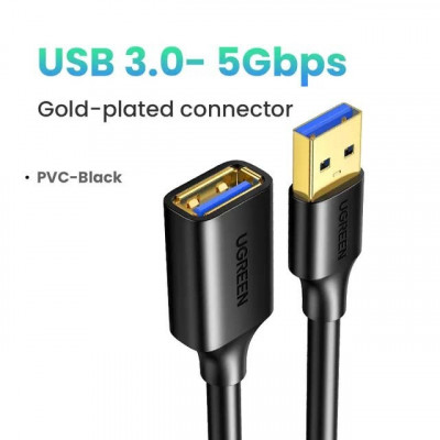 Câble extension USB 3.0 UGREEN 1.5m transfert de données pour PC, Smart TV, PS4, Xbox One, SSD