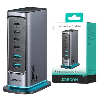 Station de charge Multi-Port GaN 65W 4 x USB-C + 2 x USB-A Joyroom JR-TCM02 1.5m