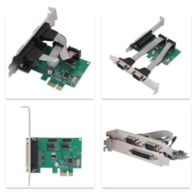Carte PCI Express PCI-E Paralelle IEEE 1284 (DB25) + 2 x Serie (RS232)