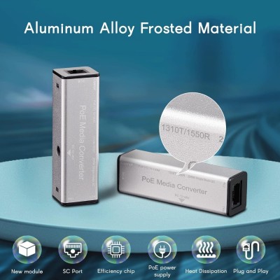 CONVERTISSEUR FIBRE- SC (RJ45) POE GIGA MONO-MODE SIMPLEX 3K GNT-P2913