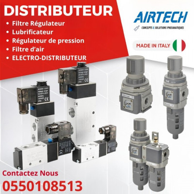 industrie-fabrication-distributeur-pneumatique-bobine-airtag-electrodistributeur-filtre-festo-smc-dar-el-beida-alger-algerie