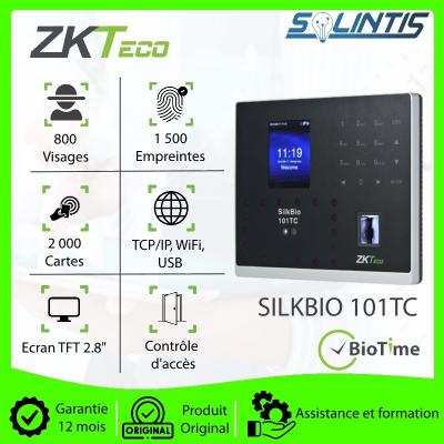 Terminal de pointage et de contrôle d'accès faciale, empreinte, carte ZKTeco SILKBIO