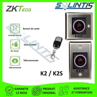 Bouton de sortie No-Touch Avec ou sans télécommande ZKteco K2S / K2