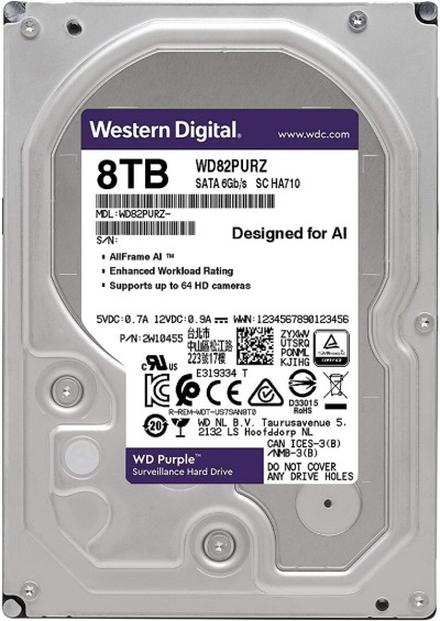DISQUE DUR WESTERN DIGITAL PURPLE 8TO