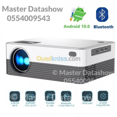 Smart Projecteur Datashow (Data Show) Android 5000 Lumens WIFI Bluetooth ضمان 60 يوم