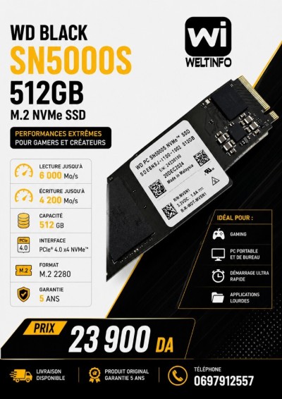 أقراص-صلبة-wd-black-sn5000s-512gb-nvme-gen4-ssd-الجزائر-وسط
