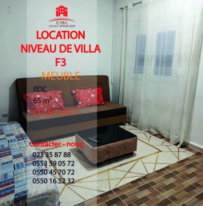 Location Appartement Niveau de villa F3 Alger Ouled fayet
