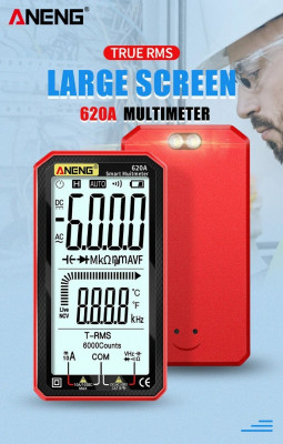 Multimetres ANENG 620A Multimètre numérique intelligent Testeurs de transistors 6000 Comptes 
