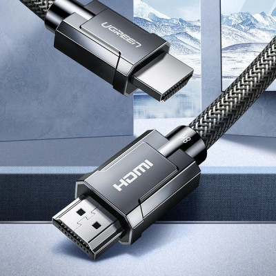 Cable HDMI  Ugreen-Fil Rond HD135 8K HDMI2.1 HD, 48Gbps, 1m gray (HD135)  Alliage de zinc/PVC