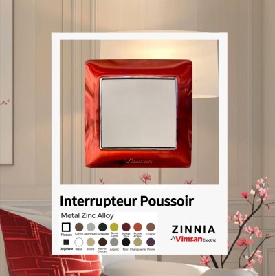 INTERRUPTEUR POUSSOIR ZINNIA ZINC METAL ALLOY