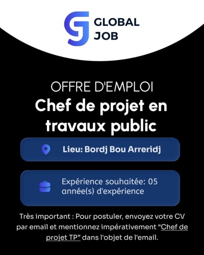Chef de projet Travaux public 