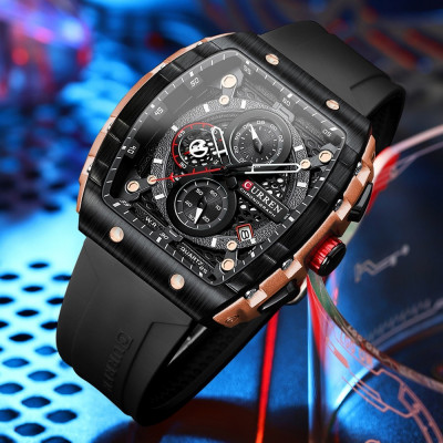 original-pour-hommes-curren-montre-bracelet-en-silicone-chronographe-etanche-8442-noire-blida-algerie