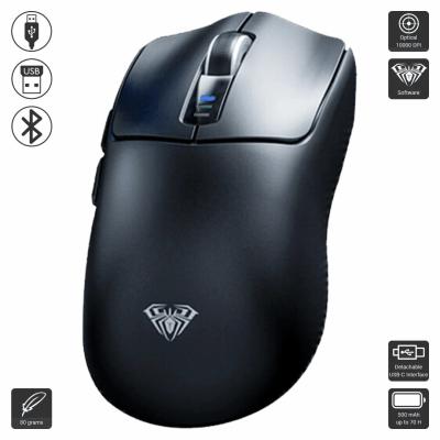 Souris Gaming Professionnel Tri-mode BT 5.0, 2.4G, Filaire jusqu'à 10000DPI Rechargeable SC580 AULA