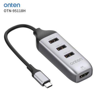 Adaptateur USB Type-C 4 en 1 Port HDMI 4K Ultra HD & Hub 3x USB 3.0 OTN-95118H ONTEN