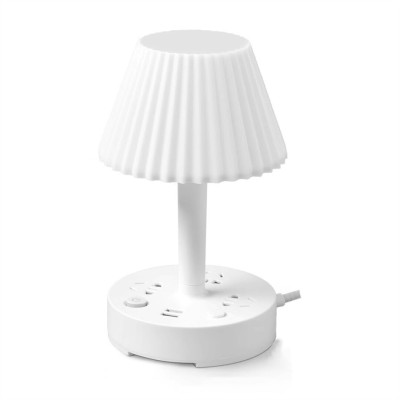 Lampe Veilleuse pour Chevet & Bureau avec Prises Secteur et Ports USB, Câble Secteur à 1.8m 
